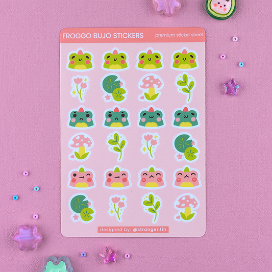 Froggo Journal Sticker Sheet