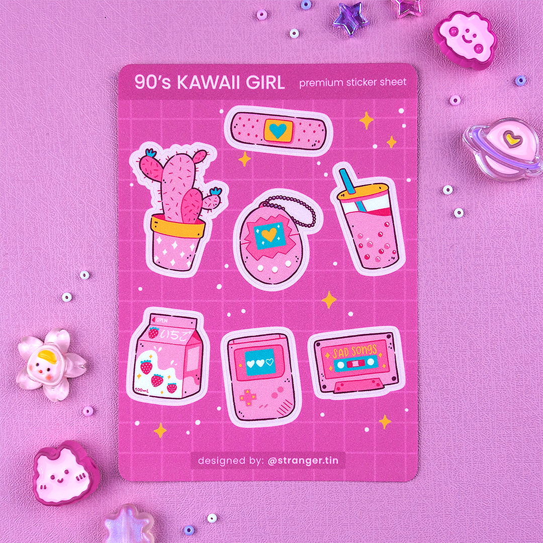90’s Kawaii Girl Sticker Sheet