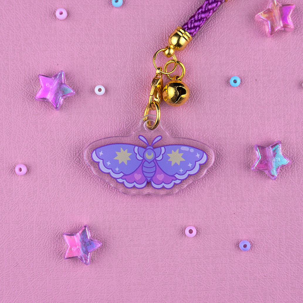 Mystery Moth Acrylic Phone Charm