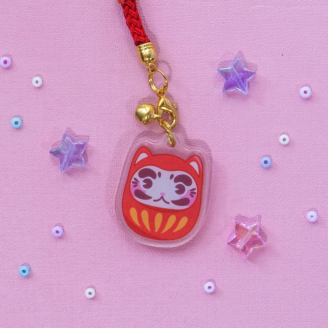 Daruma Acrylic Phone Charm